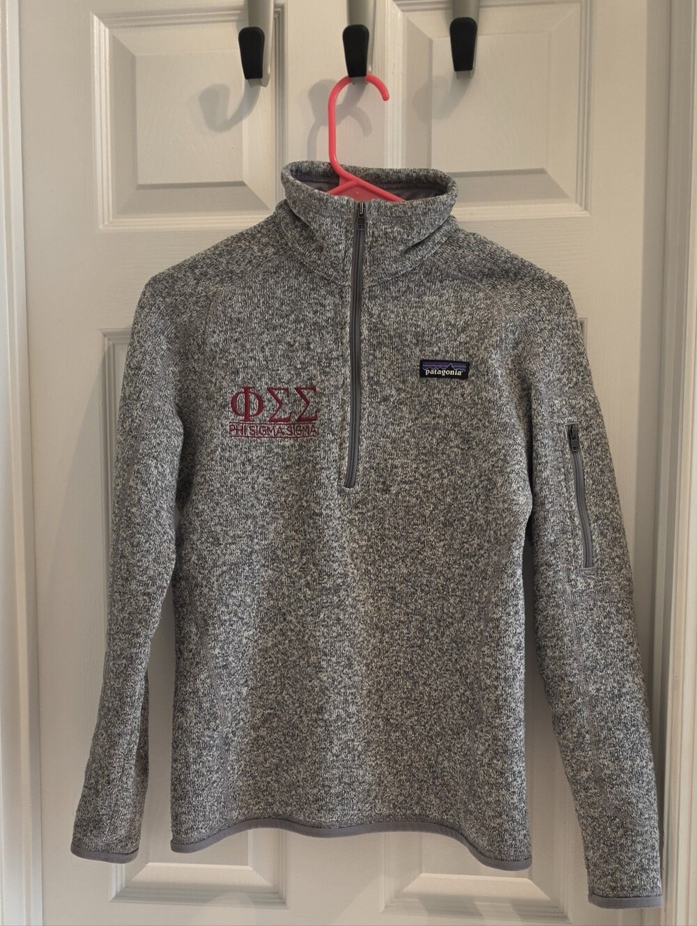 Phi Sigma Sigma Patagonia Gray Quarter-Zip Fleece Pullover